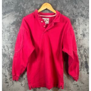 VTG 90s Cutter & Buck Long Sleeve Rugby Shirt Red XL Made in the USA!